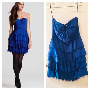 Rebecca Taylor Blue Strapless Cocktail Dress
